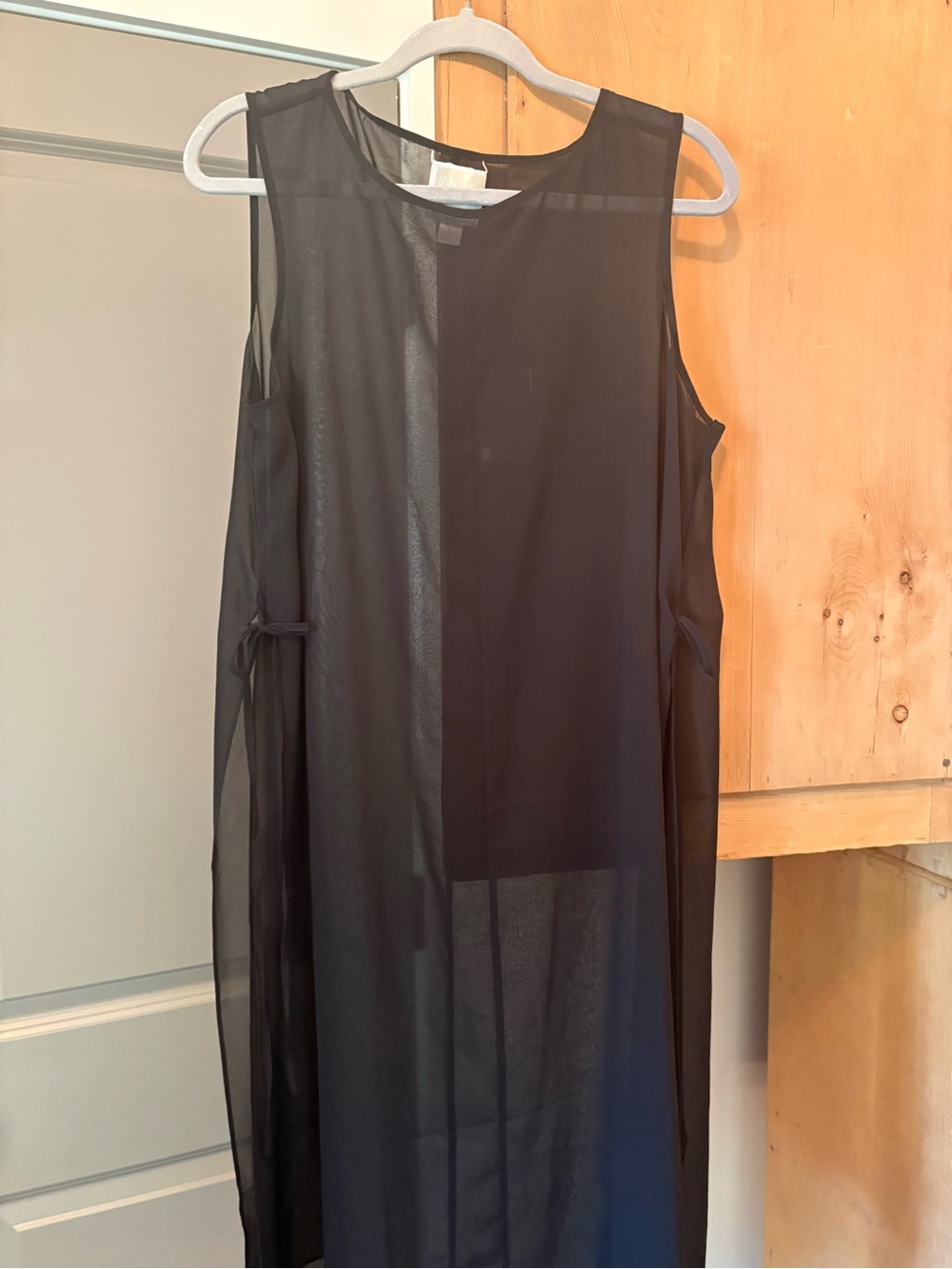 Black Sheer Layered Sleeveless Dress by Marla Wynne